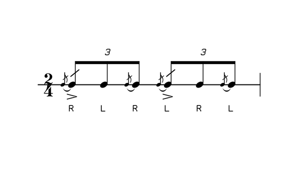 Cheese Chutichuh drum rudiment notation